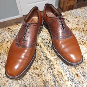 Allen Edmonds Brown Leather Dress Shoes 14C Model 8254 Made In USA Handcrafted